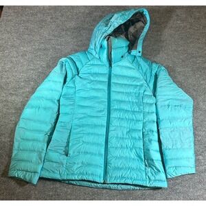 AK By Burton Women's Large Blue Down Insulated Snow Jacket Removable Hood